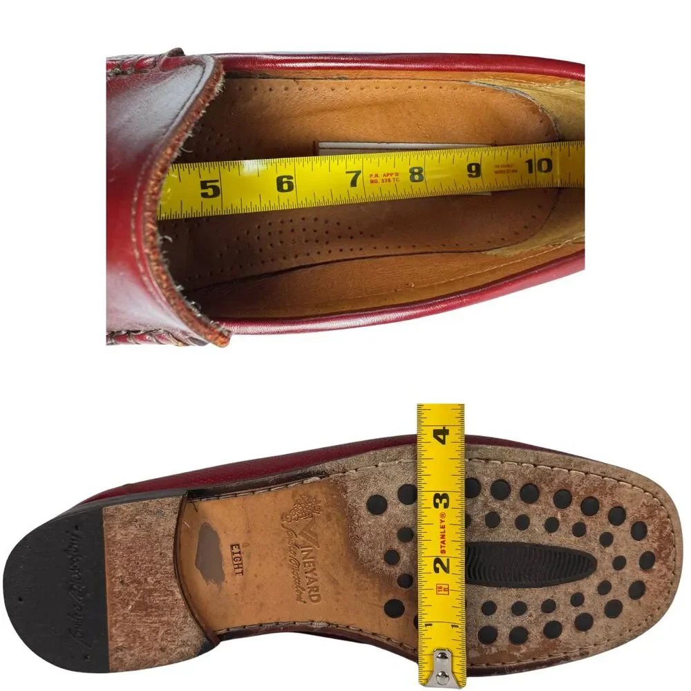 Vineyard Sandro Moscoloni Loafer Mens‎ Murray Red Leather Slip On Career Sz 8